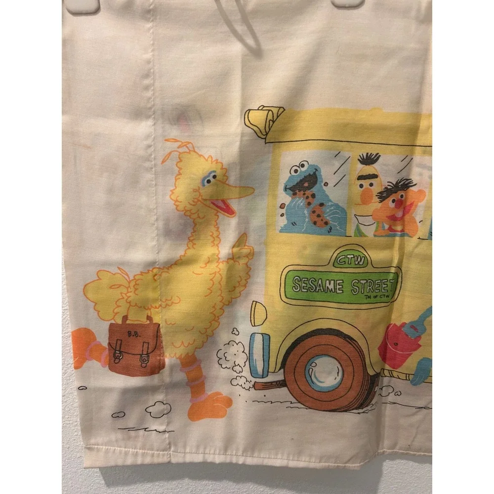 Vintage Sesame Street‎ School Bus Pillowcase Big Bird Cookie Monster Grover